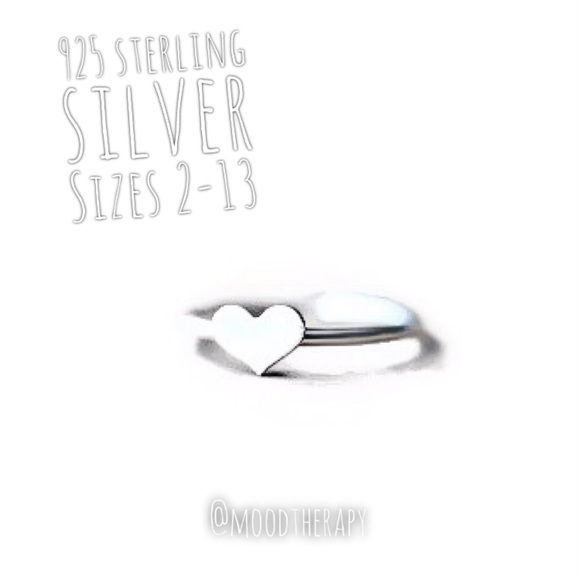 Moodtherapy Jewelry - (2-13) 925 Sterling Silver Cute Chubby Love Heart Stackable Stacking Ring